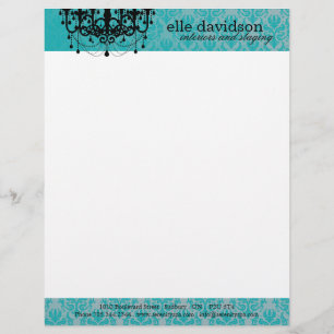Papel con membrete de la lámpara del salón