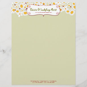 papel con membrete de las margaritas blancas y de