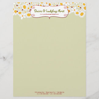 papel con membrete de las margaritas blancas y de