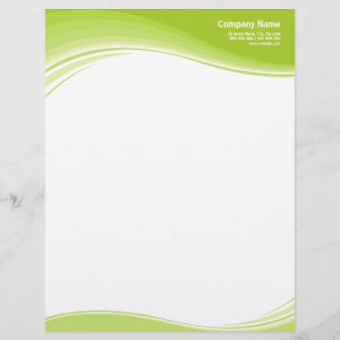 Papel con membrete de las ondas verdes
