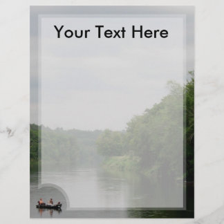 Papel con membrete de letras recortadas de pesca