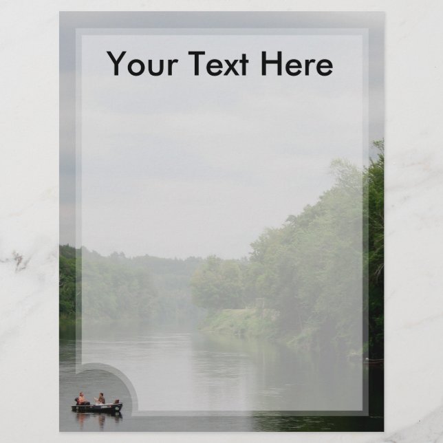 Papel con membrete de letras recortadas de pesca (Anverso)