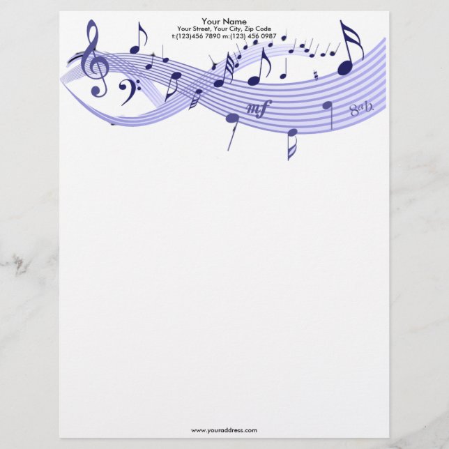 Papel con membrete de los azules de las notas (Anverso)