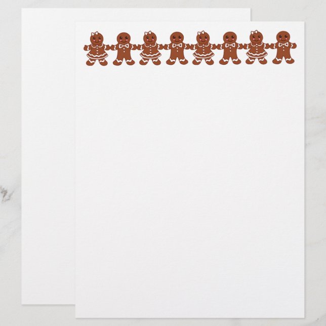 Papel con membrete de pan de jengibre (Anverso / Reverso)