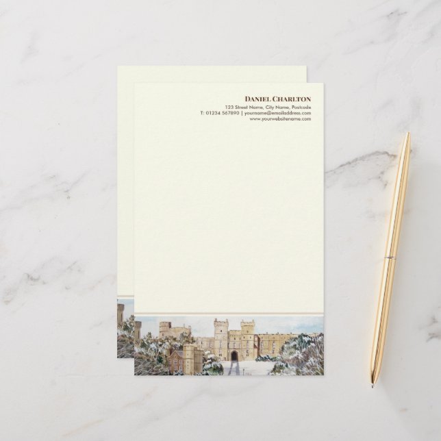 Papel con membrete de pintura de invierno en el ca (Anverso/Reverso In Situ)