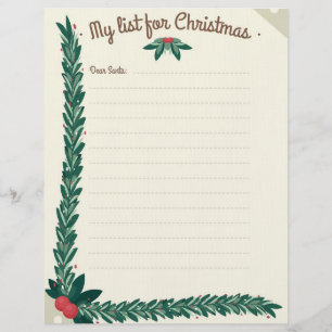 Papel con membrete de Querido Santa