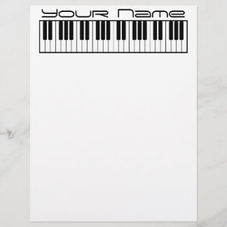 Papel con membrete de teclado de piano