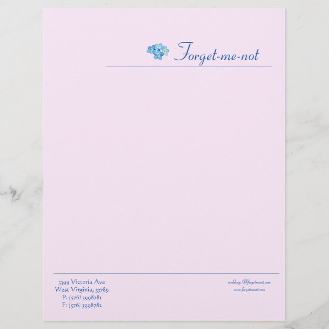 Papel con membrete de Weddings Company (Anverso)
