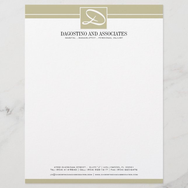 Papel con membrete del abogado - PERSONALIZADO (Anverso)