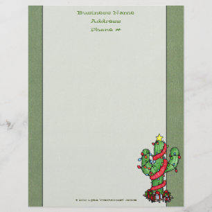 Papel con membrete del cactus de navidad
