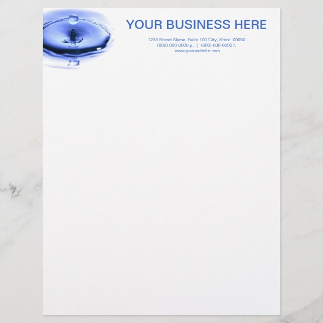 Papel con membrete del chapoteo (Anverso)