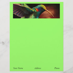 Papel con membrete del colibrí