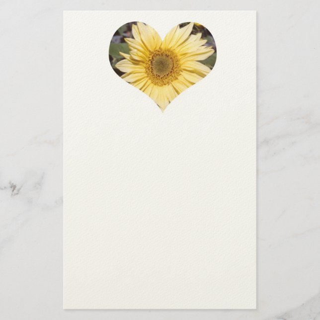 Papel con membrete del corazón del girasol (Anverso)