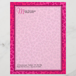 Papel con membrete del estampado leopardo