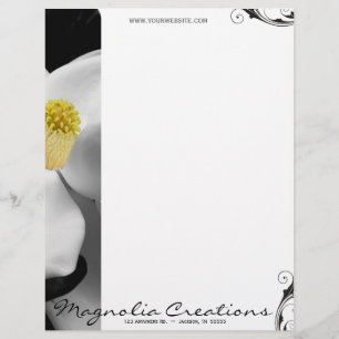 Papel con membrete del flor de la magnolia
