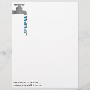 Papel con membrete del grifo de los fontaneros