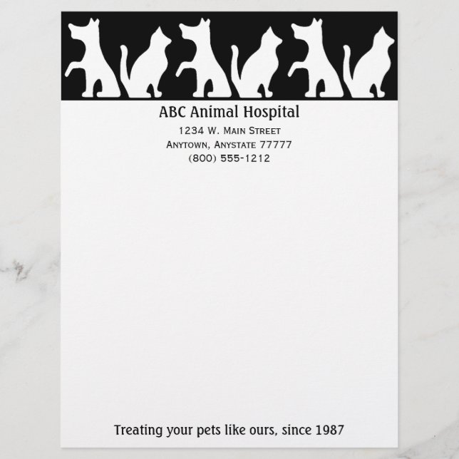 Papel con membrete del hospital veterinario (Anverso)