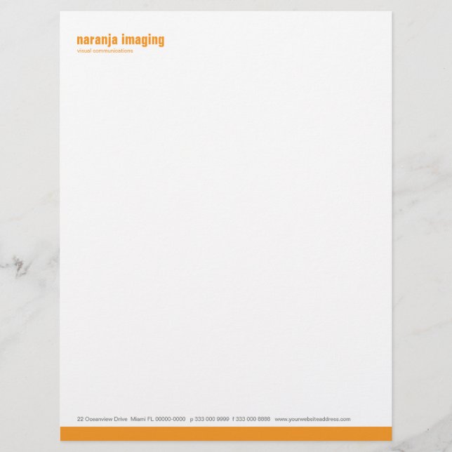 Papel con membrete del naranja del panel de la (Anverso)