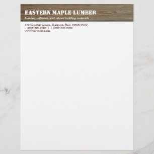 Papel con membrete del negocio de la madera de