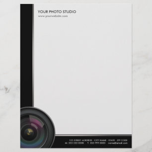 Papel con membrete del negocio del fotógrafo de la
