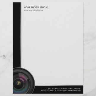 Papel con membrete del negocio del fotógrafo de la
