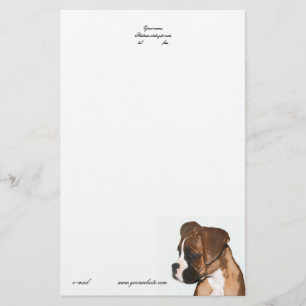Papel con membrete del perrito del boxeador