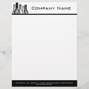 Papel con membrete del profesional de las botellas