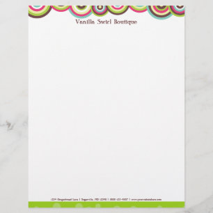 Papel con membrete del remolino de la vainilla