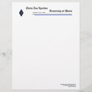 Papel con membrete del Tau Upsilon de la theta