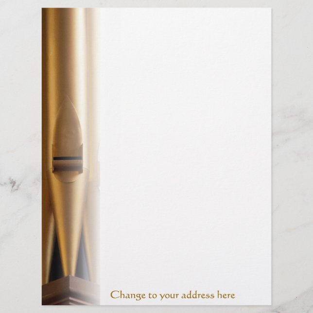 Papel con membrete del tubo de órgano con la (Anverso)