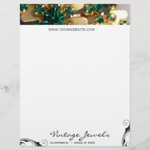 Papel con membrete diamante de imitación verde