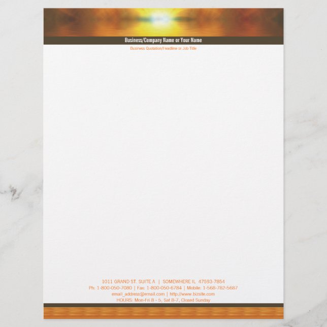 Papel con membrete doble de la frontera del sol (Anverso)