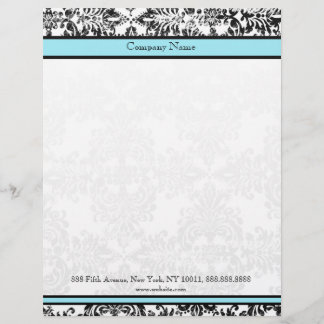 Papel con membrete elegante azul y negro del