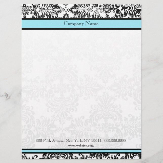 Papel con membrete elegante azul y negro del (Anverso)