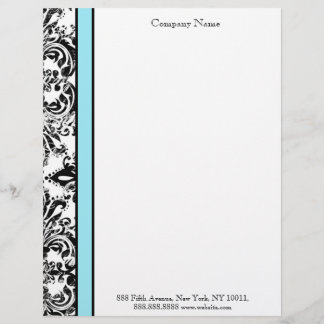 Papel con membrete elegante azul y negro del