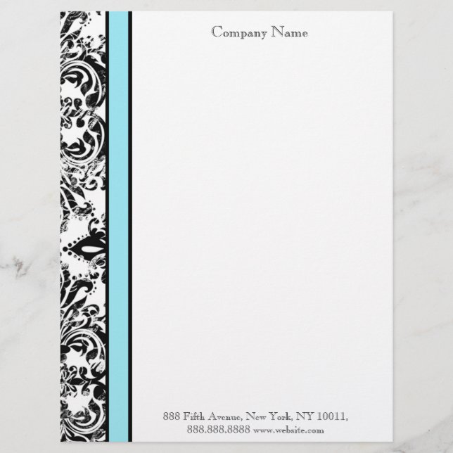 Papel con membrete elegante azul y negro del (Anverso)