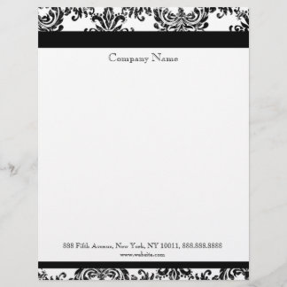 Papel con membrete elegante blanco y negro del