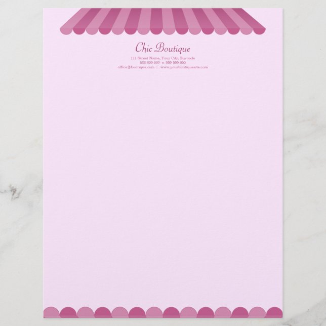 Papel con membrete elegante del boutique (Anverso)