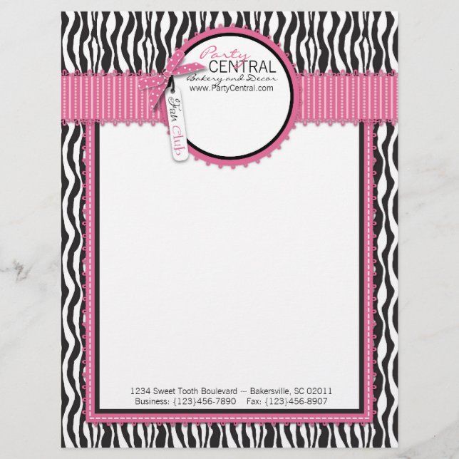 Papel con membrete elegante FC del boutique (Anverso)