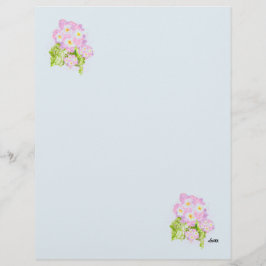Papel con membrete : Flor de Lantana español