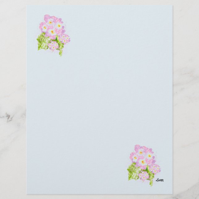 Papel con membrete : Flor de Lantana español (Anverso)