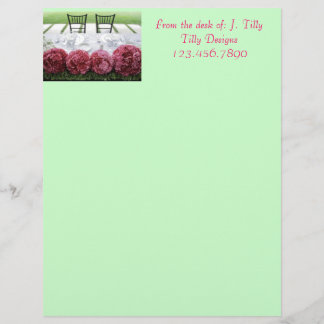 Papel con membrete floral, del escritorio de: J.