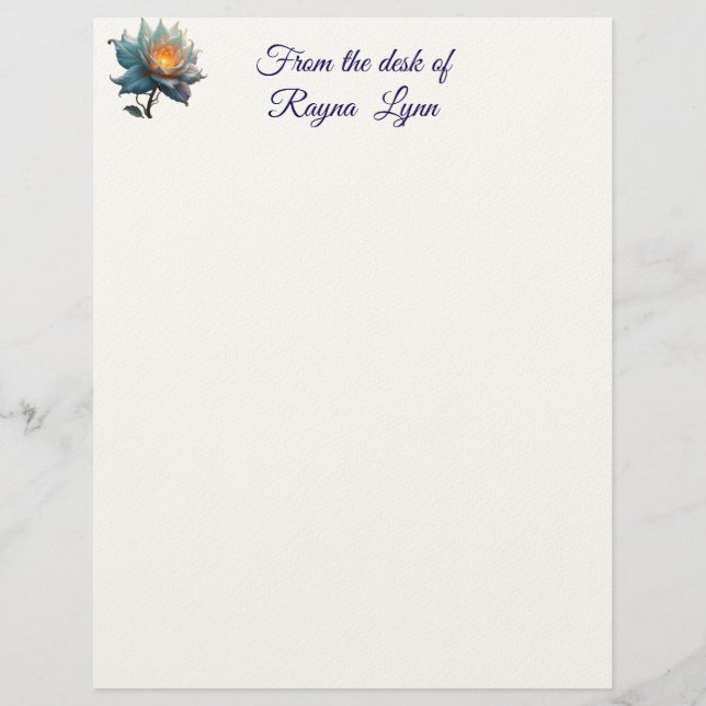 Papel con membrete floral personalizado (Anverso)
