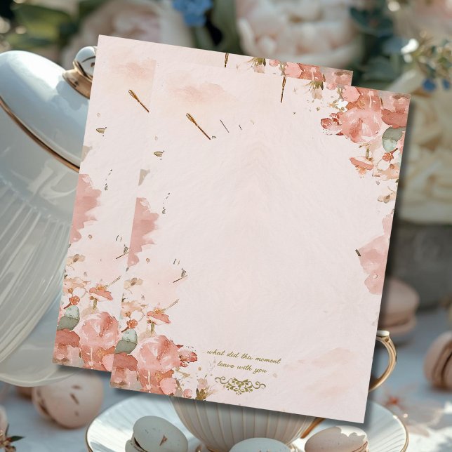 Papel con membrete floral romántico Recuerdo de ve (Subido por el creador)