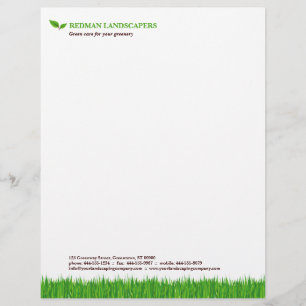 Papel con membrete herboso del paisaje