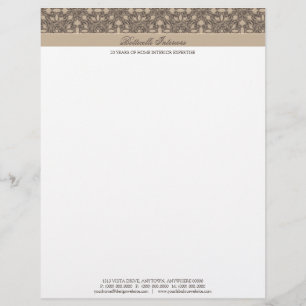 Papel con membrete inglés del damasco