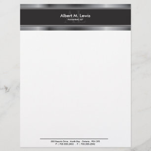 Papel con membrete inmóvil - metal plateado