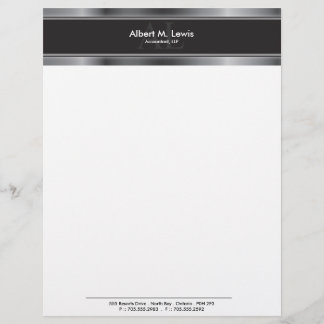 Papel con membrete inmóvil - metal plateado