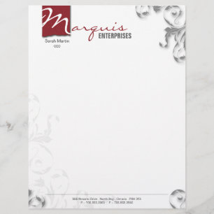 Papel con membrete inmóvil - rojo corporativo del