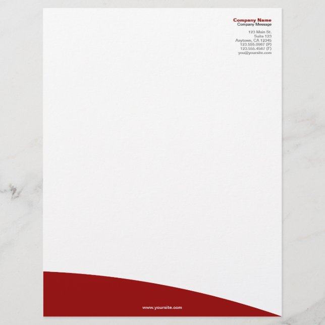 Papel con membrete marrón de la colina del (Anverso)